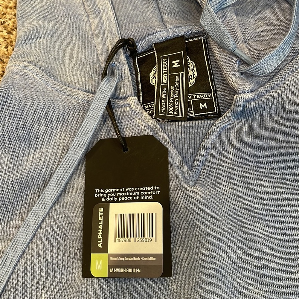 Very Terry alphalete collection. Medium. Hoodie. Blue - Picture 2 of 2
